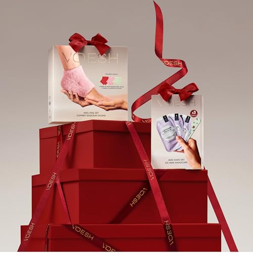 VOESH Mini Mani Gift Set - Complete 3-Step Hand Treatment: Includes 3 sugar scrubs, cream masks, and massage butters to exfoliate, moisturize & nourish dry hands - K-Beauty Korean Skincare