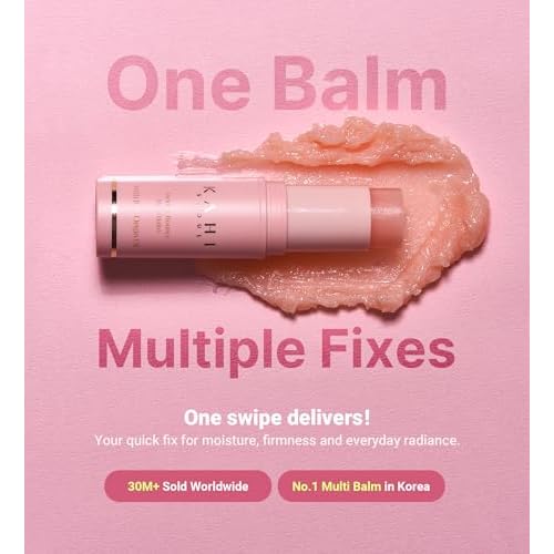 KAHI Wrinkle Bounce Multi Balm - DUO EDITION | All-in-One Hydrating Balm Eye Cream Make Up Base & Moisture Stick | Daily Moisturizer Stick with Salmon-derived sodium DNA (0.32 oz - Pack of 2)