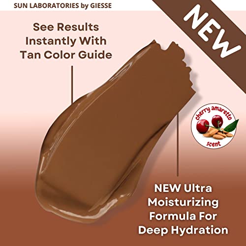 Sun Laboratories By Giesee Dark Sunsation Self Tanning Lotion 8 oz 2 Pack with Tanning Mitt - Organic Self Tanner, Sunless Tanner, Sun Labs Very Dark Tanning Lotion, Self Tanner with Mitt