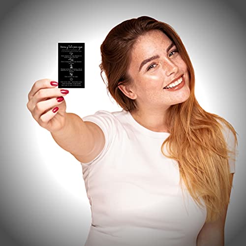 SPANISH Brow Tint & Henna Aftercare Card | Henna y Tinte Para Cejas | 50 Pack | Size 2x3.5¡± inches Business Card | Starter Lift Kit with Tint at home diy supplies | Black with White Design