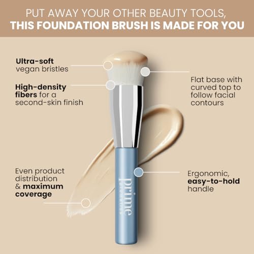 Prime Prometics PrimeSkin Liquid Foundation Brush for Mature Women ? Ultra-Soft Bristles for Seamless, Streak-Free Coverage ? Even, Natural Finish ? Ideal for Sensitive or Dry Skin