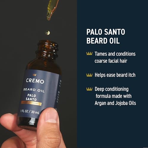 Cremo Palo Santo 2n1 Beard Wash & Softener + Deep Conditioner + Oil + Brush and Shear Set for A Full Beard Regimen