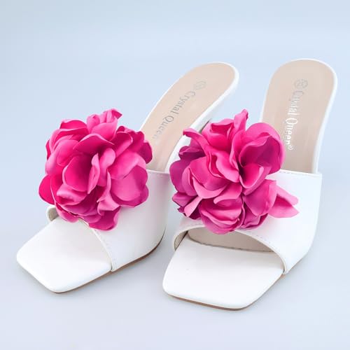 Bethynas Fabric Rose Flower Shoes Clips Lady Elegant High Heel Sandals Removable Floral Shoes Buckle Clips Charm Diy Shoes Decoration for Women