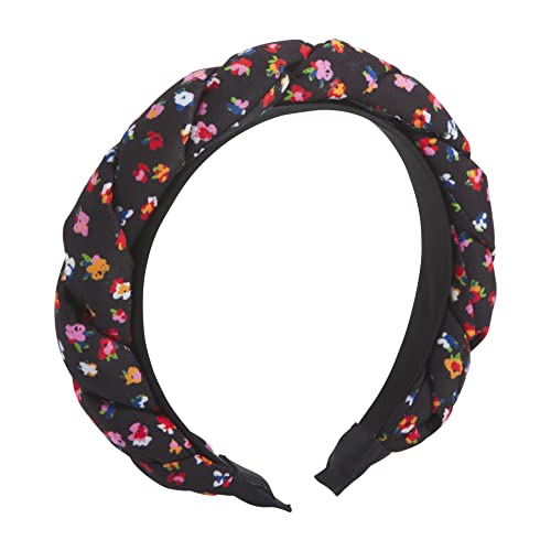 Mud Pie Braided Floral Headband, Black