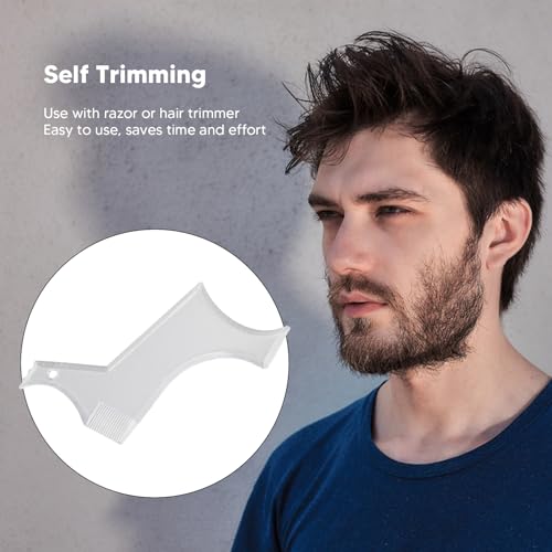 Beard Shaper, Professional Beard Shaping Tools with 4pcs Barber Pencil, Beard Template and Beard Brush, Beard Shape up Tool for Line Up & Edging, Gifts for Dad, Husband