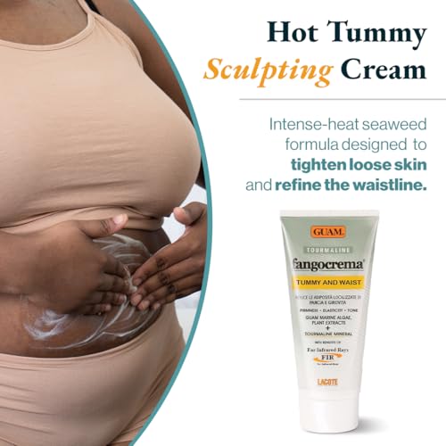 Guam Anti-Cellulite Cream for Belly ? Hot Skin Tightening Stomach Cream with Black Tourmaline ? Natural Cellulite & Tummy Firming Treatment (150 ML)