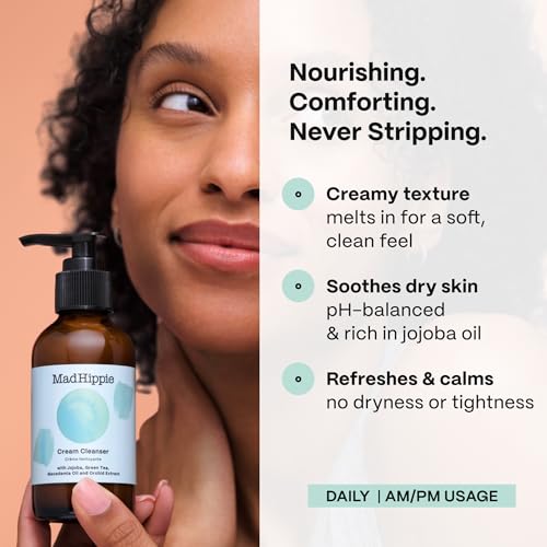 Mad Hippie Cream Cleanser 2-Pack ? Gentle Formula with Hyaluronic Acid, Jojoba Oil & Green Tea, Skin Barrier Protection, 4 Oz Ea