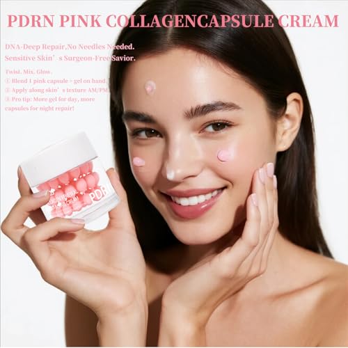 PDRN Collagen Renewal Anti-Aging Face Moisturizer Cream with Capsule Gel, Korean Skincare for Deep Hydration and Skin Repair, 50g, 1.7 fl oz
