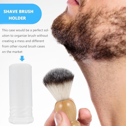 HEALLILY Travel Shaving Brush Case Adjustable Height Shave Brush Holder Stand Portable Storage for Men S Grooming