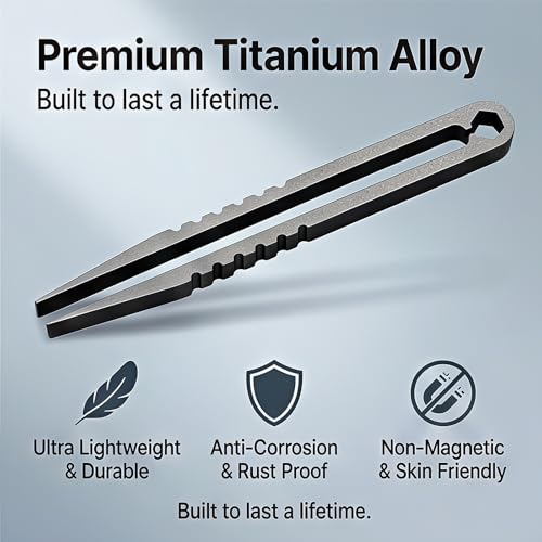 Edc Tweezers, Titanium Tweezers 2pcs Mini Titanium Tweezer Portable Survival Pick Up Tweezer Survival Camping Outdoor Gadget Travel Mini Tool