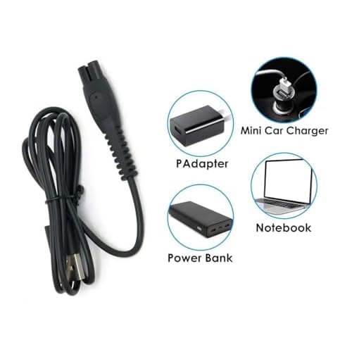 5V USB Charging Cable for Phillips Norelco One Blade PQ888 PQ889 MG5910 MG7900 MG7910 MG9510 MG9520 S5885 S7886 Charger Cord Adapter Electric Shaver USB Plug Charging