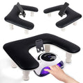 Arm Rest for Nails Tech with Adjustable Base,U shaped Comfortable Manicure Nail Hand Rest Stand Pillow Cushion for Acrylic Nail Art Tech(Black)