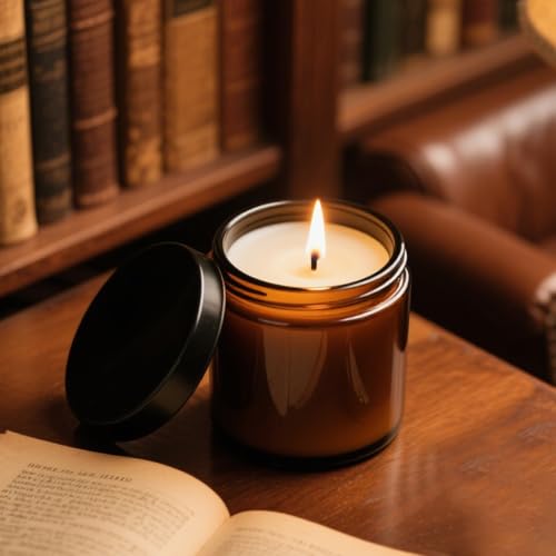 Amber Glass Jars with Lids, 8oz 4oz 2oz 1oz Glass Cosmetic Jars with Inner Liners, Labels & Spatulas, Reusable Lotion Containers for Creams, Body Butter, Scrubs, DIY Cosmetics ? 16 Pack