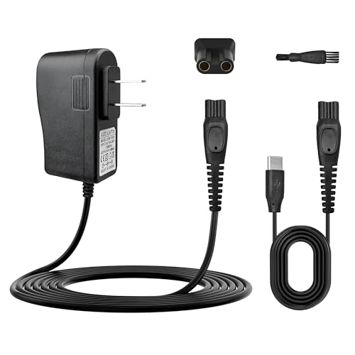 15V Charger with USB-C Replacement Power Cord Bundle for Philips Norelco Shavers & Beard Trimmers?Compatible with HQ8505, QP6531, MG7750, S1211, S9987, BT3210, BT3230, BT5511, BG5025, OneBlade