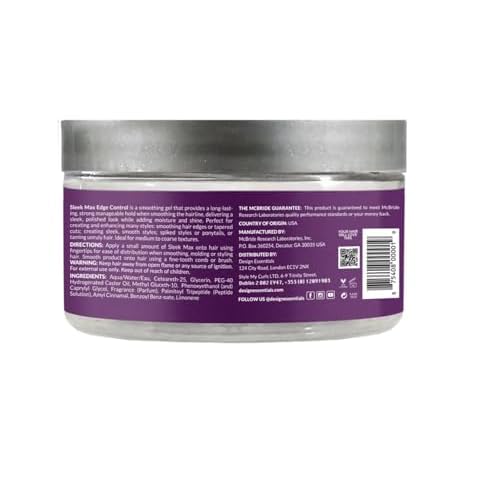 Design Essentials Sleek Max Edge Control, for Smooth All Day Hold and Style, 3.7oz.