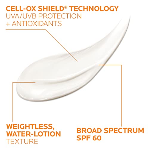 La Roche-Posay Anthelios Cooling Water Sunscreen Lotion for Face & Body, Broad Spectrum SPF + Antioxidants, Fast Absorbing Water-Like Texture, Oil Free Sunscreen, SPF 60, SPF 30