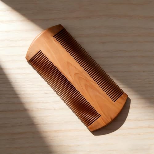 Beard Comb Premium - Fine/Coarse Teeth for Thick/Thin Beards - Handmade, Anti-Static, Pocket-Friendly Grooming Tool for Men