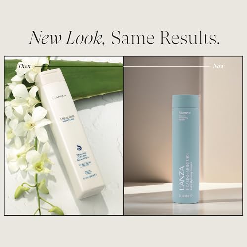 L'ANZA Healing Moisture Shampoo, Hydrates & Heals Damaged Hair, Deep Hydration, Softens, Anti-Frizz, Restores Elasticity, Color Safe Anti-Humidity Daily Wash, Strengthening, Sulfate Free