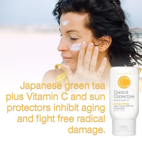 CONTROL CORRECTIVE Aroma Matte Day Cream Spf 30, 2.5 Oz - Sunscreen, Non-Comedogenic, Fast-Absorbing Aromatic Spf, Vitamin C, Won¡¯t Clog Pores, Full Spectrum Sun Protection, Micro-Fine Zinc, Green Tea