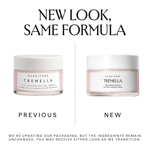 HERBIVORE Tremella Silky Hydration Gel Cream - Hydrating Lightweight Facial Moisturizer with Squalane, Plant-based, Vegan, Cruelty-free, 50 mL / 1.7 oz