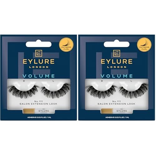 Eylure Salon Extension Look False Eyelashes, Volume No. 111, 1 Pair (Pack of 2)