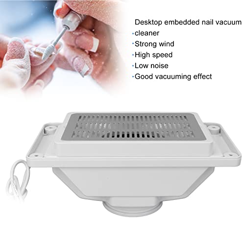 Nail Dust Vacuum Cleaner, Portable Nail Dust Collector One Key Operation 6W Low Noise for Nail Salon(#2)