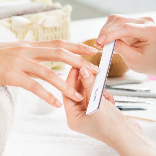 Xinnun 150 Pcs Nail Files 180/240 Grit Double Sides Professional Reusable Emery Board Nail Files for Acrylic Nails Manicure Tools Suit for Home Salon