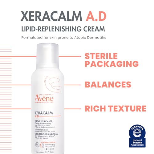 Av?ne XeraCalm A.D Lipid-Replenishing Cream, Atopic Dermatitis, Eczema-Prone, No Preservatives, Fragrance-Free, Pump, 13.5 Oz