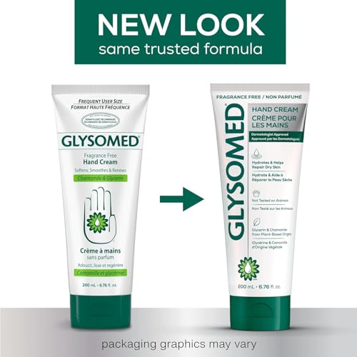 Glysomed Fragrance Free Hand Cream Pack (1 x Large Tube 200mL / 6.76 fl oz and 1 x Mini Travel Size Tube 50mL / 1.7 fl oz)