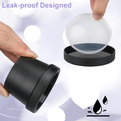 Travel Containers for Toiletries 3.4oz/100ml 24 Pack TSA Approved Plastic Cream Jars Wide-mouth Cosmetic Pot Jars with Lids Leak Proof Travel Size Containers for Makeup Face Cream(Black)