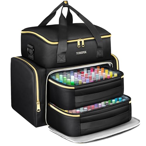 YOREPEK Extra Large Nail Polish Organizer Case Holds 96 to 100+ Bottles (15ml/0.5 fl.oz) UV lamp, Gel Polish Travel Case Bag with 2 Removable Pouches Fits Nail Suppiles, Manicurist Nail Tech Gifts