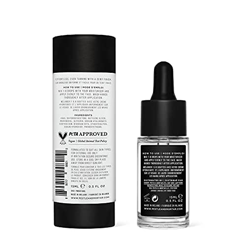Pestle & Mortar Glow Drops - Sunless Self-Tan with Hyaluronic Acid. Customisable Self Tanner- For Men & Women,15ml