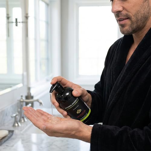 Botanical Shaving Gel, Sandalwood & Peppermint, 8oz All Natural Skin Care. For Smooth Gentle Shave.