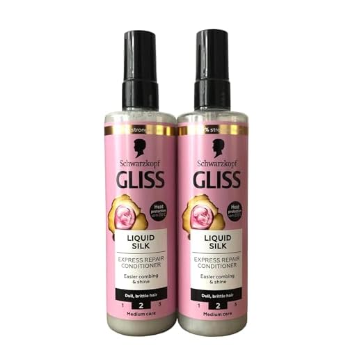 Schwarzkopf Gliss Liquid Silk Leave In Hair Conditioner Spray With Keratin 2 X 200Ml = 400Ml