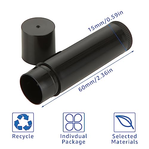 CertBuy 100 Pack Lip Balm Tubes, 5ml / 5g Empty Lip Balm Tubes with Cap Black, for DIY Make Up (69 x 17 MM)