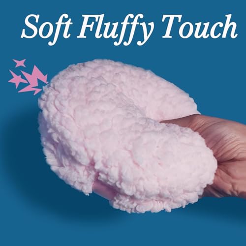 6" Large Powder Puff for Body Powder, Soft Body Dusting Powder Puff with Container, Washable, Quick Even Application, Pink
