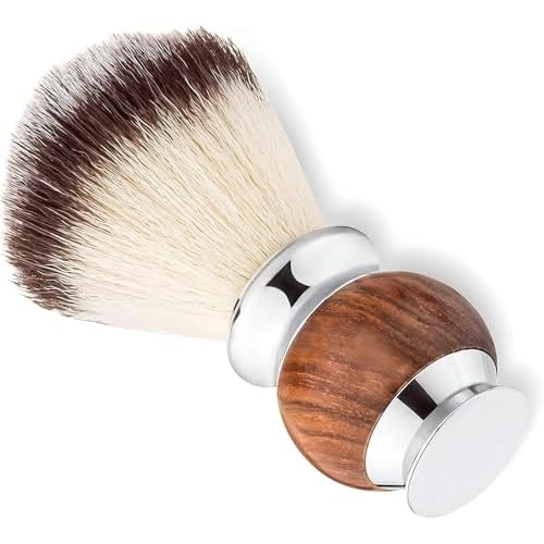 Jack Shaver¢ç Men's Shaving Brush for Soap, Luxury Missanda Hardwood and Stainless Steel, Cream or Foam with Classic Synthetic Silvertip Vegan Friendly Badger Bristles Male Grooming Gift