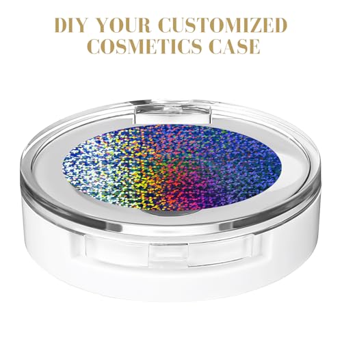 FRCOLOR 4Pcs Empty Magnetic Eyeshadow Cases Small Round Single Color Makeup Palette DIY Refillable Eyeshadow Container Lipstick Pallet Pans for Lipstick Blush Powder 1.57X1.57X0.47in