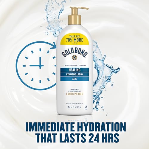 Gold Bond Healing Hydrating Lotion With Aloe Moisturizes, Heals & Smooths Dry Skin, Delivers Immediate 24-Hour Hydration, Value Size, 24 oz.