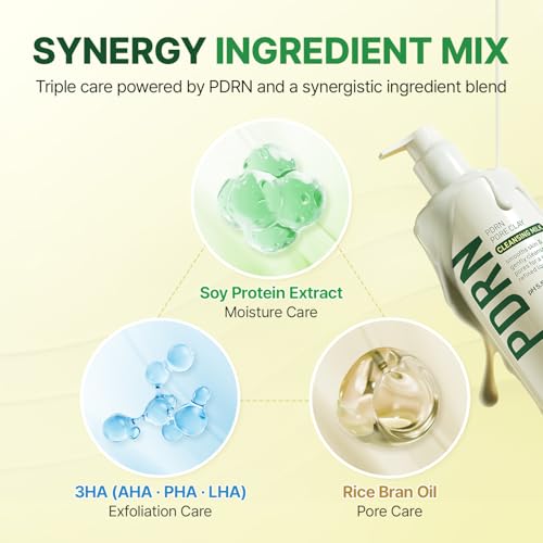 MAKE P:REM PDRN Pore Clay Cleansing Milk, Hydrating Gentle Face Wash for Sensitive Skin, Korean Face Wash, 16.90 fl.oz. (500ml)