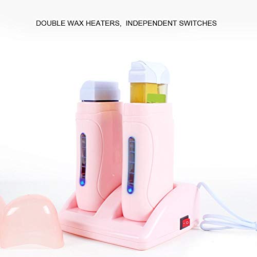 Pongnas Portable Wax Warmer, Professional Double Depilatory Wax Warmer, 40W Hair Removal Machine, Electric Depilatory Roll On Heater Home Machine for Travel and Home Waxing & SPA(US)