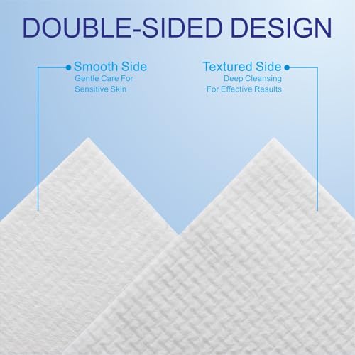 Helice Face Towels, 10"¡¿12" Disposable Face Towel, Face Towelettes XL, Ultra Soft Makeup Remover Dry Wipes, Thick Face Towel for Sensitive Skin, 50 Count (1 Pack)