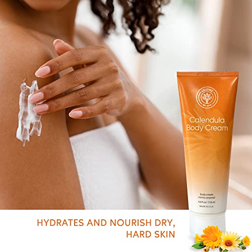 L¡¯EUDINE Calendula Cream ? 4fl oz Calendula Body Cream for Acne, Wrinkles, Fine Lines, Scars ? Calming and Soothing Repair Cream ? Natural Calendula Extract with Vitamin E, Echinacea