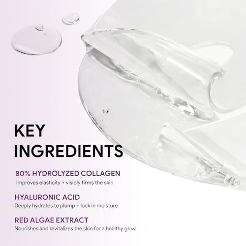 Collagen Jelly Mask ? With 83% Hydrolyzed Collagen & Niacinamide | Hydration, Refreshing Essence, Suitable for All Skin Types ? 5 Sheets