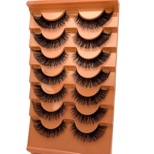 D Curl Lashes Fluffy Cat Eye Faux Mink Lashes Strip Lashes That Look Like Extension Soft 3D Volume False Eyelashes Pack