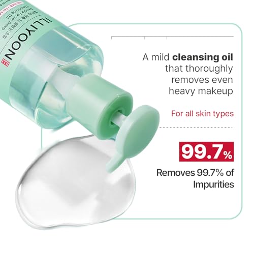 Illiyoon Gentle Deep Cleansing Oil | Lightweight Facial Cleanser with Coconut Oil & AHA/BHA for Makeup, Fragrance-Free, Sebum & Blackhead Removal, Korean Skin Care, 8.45 fl.oz.