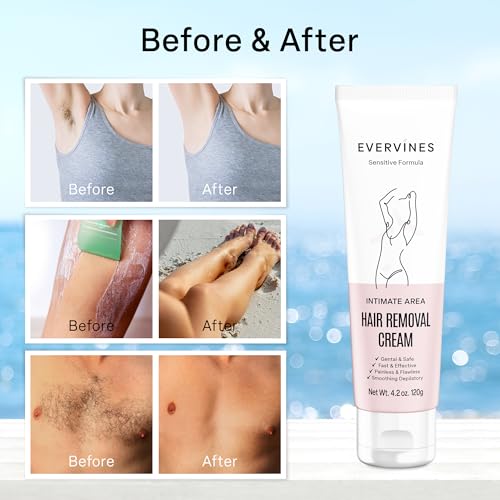 Hair Removal Cream for Women ? Painless & Gentle Depilatory for Sensitive Skin ? Bikini, Pubic & Intimate Areas, Legs, Arms, Underarms ? Includes Scraper, 4.2oz