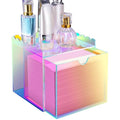 NiHome Iridescent Disposable Facial Towels Storage Box Fit for Clean Skin Club Towel XL, Acrylic Facial Clean Towels XL Holder Container Drawer Makeup Organizer for Bathroom, Vanity Makeup
