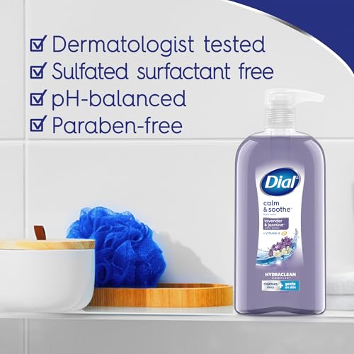 Dial Body Wash,Calm & Soothe Lavender & Jasmine Scent,23 fl oz,(Pack of 6)
