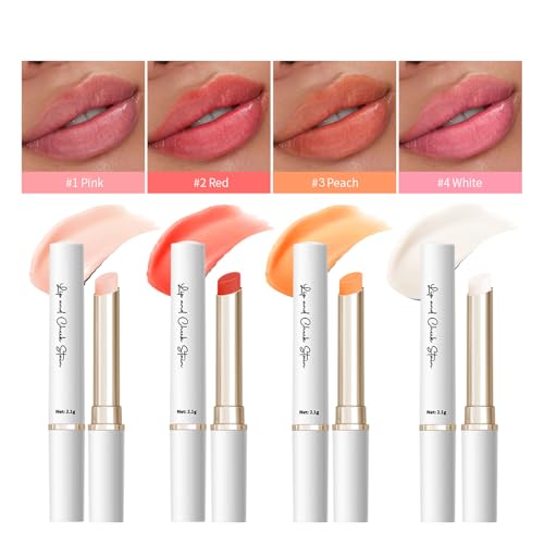 4pcs-Ph Lip Balm£¬Waterproof Temperature Color Change Lip Balm,Long-Lasting Hydrating Moisturizing Lip Tint,for Daily Lip Care Festival Makeup Gift for Women(Pink & Red & Peach & White)